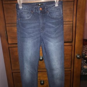 Dark denim high waisted jeans